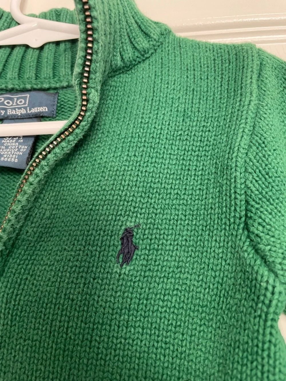 Polo by Ralph Toddler 2 Years Old size 3T Lauren Green Half-Zip Knit Pullover
